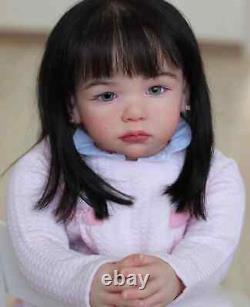 28inch Reborn Doll Toddler Girl With Hand-Rooted Hair Finished Lifelike Toy Gift