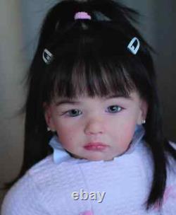 28inch Reborn Doll Toddler Girl With Hand-Rooted Hair Finished Lifelike Toy Gift