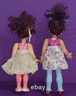 2 Art Artist Doll Ooak 7-8 Tall Polymer Clay Doll Signed SJ Brunette Sisters