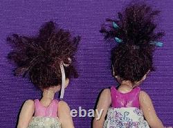 2 Art Artist Doll Ooak 7-8 Tall Polymer Clay Doll Signed SJ Brunette Sisters