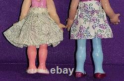 2 Art Artist Doll Ooak 7-8 Tall Polymer Clay Doll Signed SJ Brunette Sisters