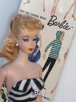 # 2 ponytail 1959 second Barbie NUMBER TWO blonde with original box UNFADED