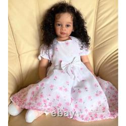 30Inch Already Finished Reborn Baby Doll with Hand-Rooted Curly Hair Doll Gift