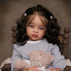 30 Artist Finished Reborn Baby Doll Hand-Rooted Toddler Black Dark Skin Doll