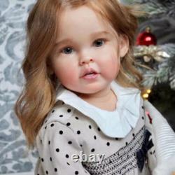 30 Finished Reborn Baby Doll Girl Toddler Yellow Long Curly Hair Handmade Gift