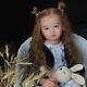 30 Finished Reborn Baby Doll Pretty Toddler Girl Long Curly Hair Cloth Body Toy