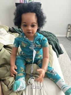 30 Handmade Reborn Baby Doll African Short Hair Realistic Boy Girl Toddler Gift