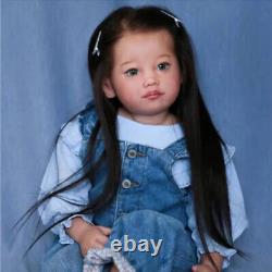 30 Realistic Reborn Baby Doll Toddler Girl Hand-rooted Long Hair Handmade Gifts