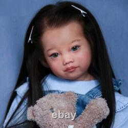 30 Realistic Reborn Baby Doll Toddler Girl Hand-rooted Long Hair Handmade Gifts