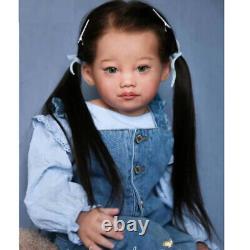 30 Realistic Reborn Baby Doll Toddler Girl Hand-rooted Long Hair Handmade Gifts