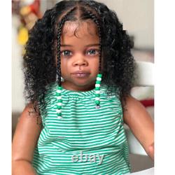 30 Reborn Baby Doll Black Skin Toddler Girl Curly Hair Cloth Body Handmade Gift