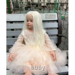 30 Reborn Baby Doll Hand-Rooted White Hair Already Finished Toddler Girl Gift
