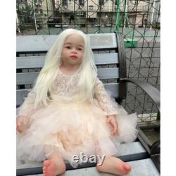 30 Reborn Baby Doll Hand-Rooted White Hair Already Finished Toddler Girl Gift