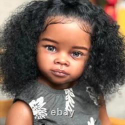 30 Toddler Reborn Baby Doll Hand-Rooted Black Skin Curly Artist Finished Doll