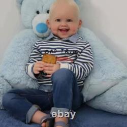 30'' Toddler Reborn Baby Doll Smile Boy White Short Hair Handmade Birthday Gift