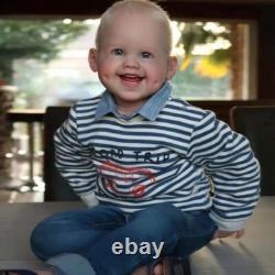 30'' Toddler Reborn Baby Doll Smile Boy White Short Hair Handmade Birthday Gift