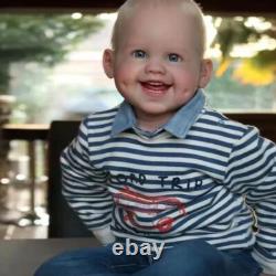30'' Toddler Reborn Baby Doll Smile Boy White Short Hair Handmade Birthday Gift