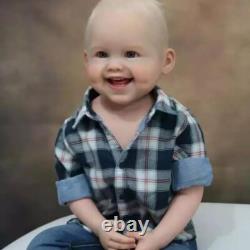 30'' Toddler Reborn Baby Doll Smile Boy White Short Hair Handmade Birthday Gift