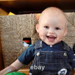 30'' Toddler Reborn Baby Doll Smile Boy White Short Hair Handmade Birthday Gift