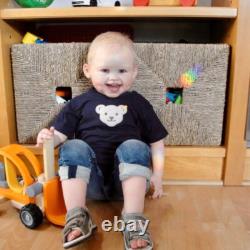 30'' Toddler Reborn Baby Doll Smile Boy White Short Hair Handmade Birthday Gift