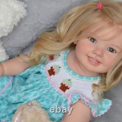 30in Lifelike Reborn Baby Doll Cammi Hand-Rooted Hair Handmade Toddler Girl Doll