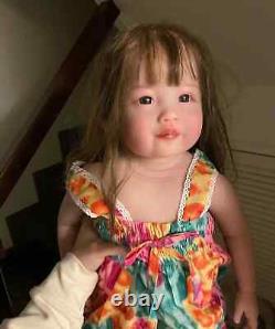 30in Reborn Baby Doll Girl Rooted Hair Finished Dolls Lifelike Toddler Art Toy