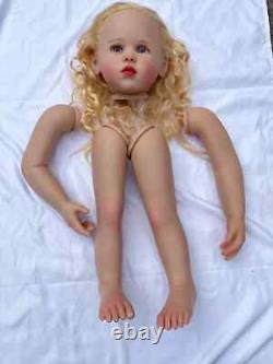 30in Reborn Baby Doll Kit Toddler Girl Blonde Hair Painted Kit DIY Handmade Gift
