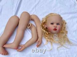 30in Reborn Baby Doll Kit Toddler Girl Blonde Hair Painted Kit DIY Handmade Gift