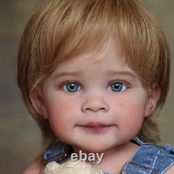 30in Reborn Toddler Doll Realistic Handmade Art Doll + Rooted Hair Cloth Body