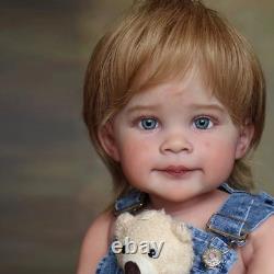 30in Reborn Toddler Doll Realistic Handmade Art Doll + Rooted Hair Cloth Body
