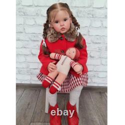 30in Toddler Reborn Baby Doll Lovely Girl Long Rooted Hair Artist Handmade Gift