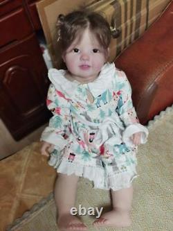 30inch Realistic Reborn Baby Dolls Toddler Girl Rooted Mohair Handmade Toys Gift