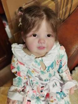 30inch Realistic Reborn Baby Dolls Toddler Girl Rooted Mohair Handmade Toys Gift