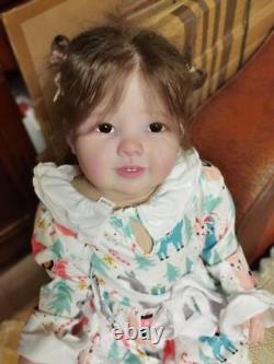 30inch Realistic Reborn Baby Dolls Toddler Girl Rooted Mohair Handmade Toys Gift