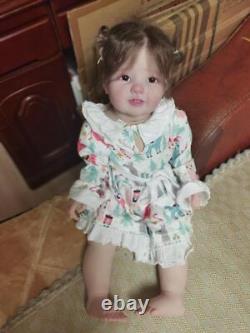 30inch Realistic Reborn Baby Dolls Toddler Girl Rooted Mohair Handmade Toys Gift