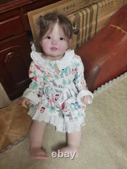 30inch Realistic Reborn Baby Dolls Toddler Girl Rooted Mohair Handmade Toys Gift
