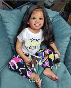 30inch Reborn Baby Doll Kits Rooted Hair Toddler Toy Girl Handmade Kids Toy Gift