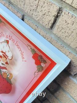 3 Pcs Set VTG 80s STRAWBERRY SHORTCAKE LuLu's Reverse Printed Glass Art 13x17