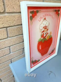 3 Pcs Set VTG 80s STRAWBERRY SHORTCAKE LuLu's Reverse Printed Glass Art 13x17
