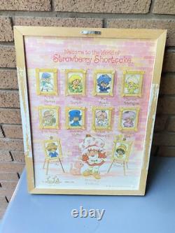 3 Pcs Set VTG 80s STRAWBERRY SHORTCAKE LuLu's Reverse Printed Glass Art 13x17