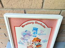 3 Pcs Set VTG 80s STRAWBERRY SHORTCAKE LuLu's Reverse Printed Glass Art 13x17