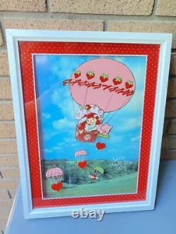 3 Pcs Set VTG 80s STRAWBERRY SHORTCAKE LuLu's Reverse Printed Glass Art 13x17