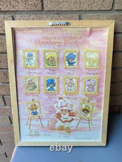 3 Pcs Set VTG 80s STRAWBERRY SHORTCAKE LuLu's Reverse Printed Glass Art 13x17