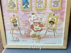 3 Pcs Set VTG 80s STRAWBERRY SHORTCAKE LuLu's Reverse Printed Glass Art 13x17