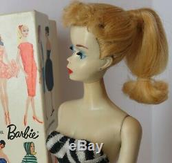 #3 Ponytail Barbie Sunglasses BOX Disk Stand Vintage Blonde 1960