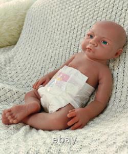 3kg Full Body Silicone Reborn Baby Dolls Size 45cm Newborn Dolls Brown Skin#GIRL