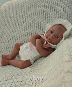 3kg Full Body Silicone Reborn Baby Dolls Size 45cm Newborn Dolls Brown Skin#GIRL