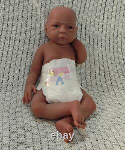 3kg Full Body Silicone Reborn Baby Dolls Size 45cm Newborn Dolls Brown Skin#GIRL