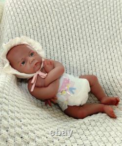 3kg Full Body Silicone Reborn Baby Dolls Size 45cm Newborn Dolls Brown Skin#GIRL