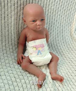 3kg Full Body Silicone Reborn Baby Dolls Size 45cm Newborn Dolls Brown Skin#GIRL